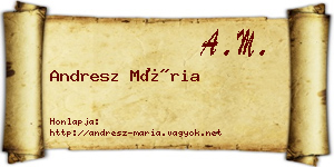 Andresz Mária névjegykártya