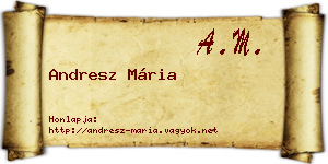 Andresz Mária névjegykártya