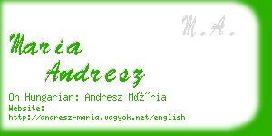 maria andresz business card